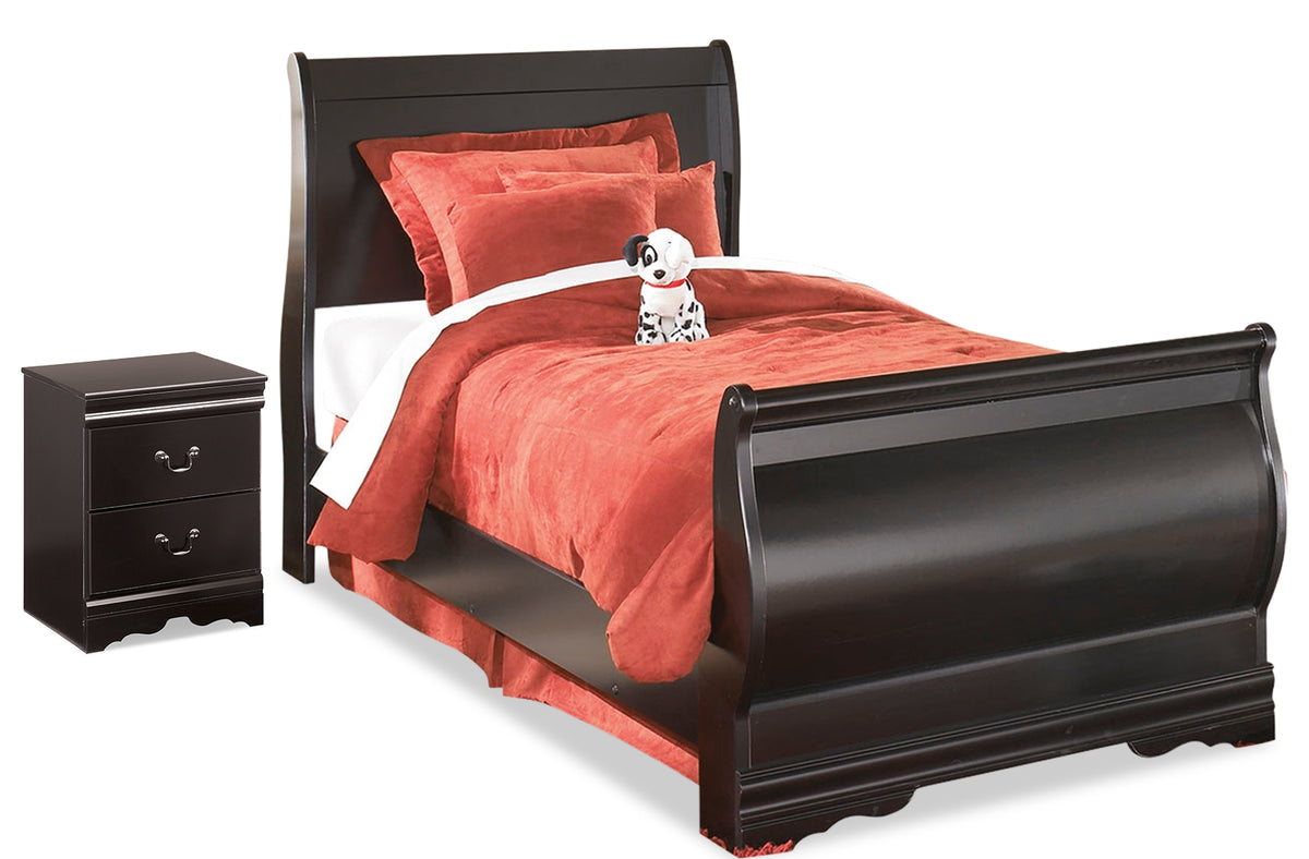 Homestyle Furniture - Ashley Furniture - Huey Vineyard Twin Sleigh Bed and Nightstand - Twin Sleigh Bed and Nightstand - B128B41