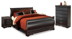 Homestyle Furniture - Ashley Furniture - Huey Vineyard Full Sleigh Bed, Chest and 2 Nightstands - Full Sleigh Bed, Chest and 2 Nightstands - B128B47