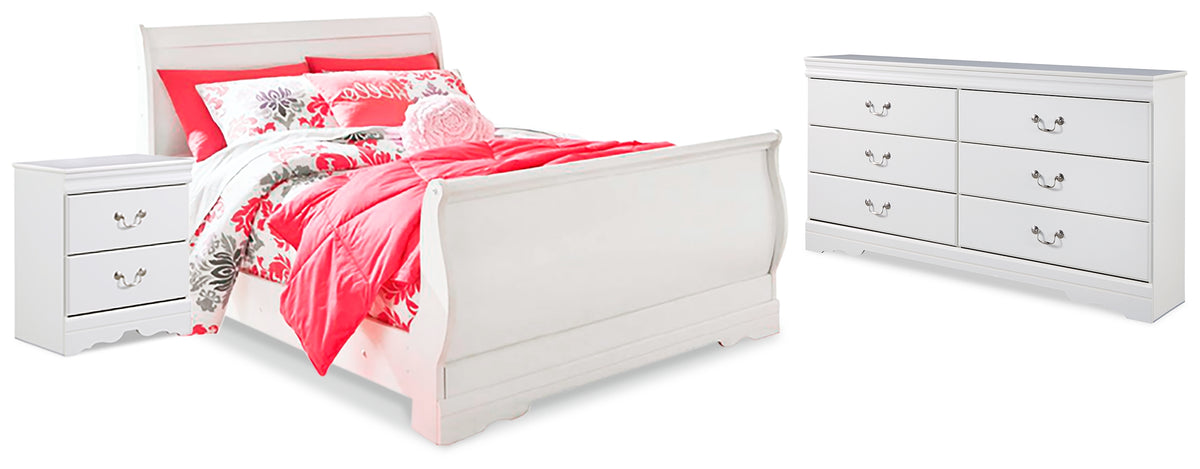 Homestyle Furniture - Ashley Furniture - Anarasia Full Sleigh Bed, Dresser and Nightstand - Full Sleigh Bed, Dresser and Nightstand - B129B17