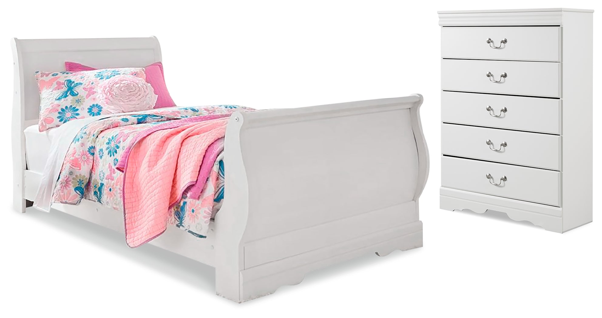 Homestyle Furniture - Ashley Furniture - Anarasia Twin Sleigh Bed and Chest - Twin Sleigh Bed and Chest - B129B16