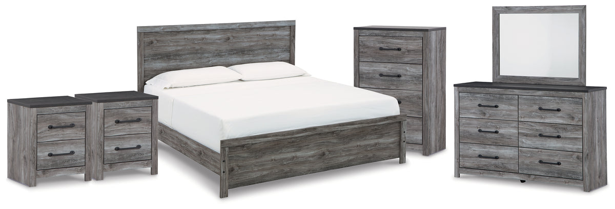Homestyle Furniture - Ashley Furniture - Bronyan King Panel Bed, Dresser, Mirror, Chest and 2 Nightstands - King Panel Bed, Dresser, Mirror, Chest and 2 Nightstands - B1290B8