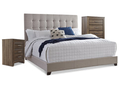 Homestyle Furniture - Ashley Furniture - Dolante Queen Upholstered Bed with Chest of Drawers and Nightstand - Queen Upholstered Bed with Chest of Drawers and Nightstand - B130B7
