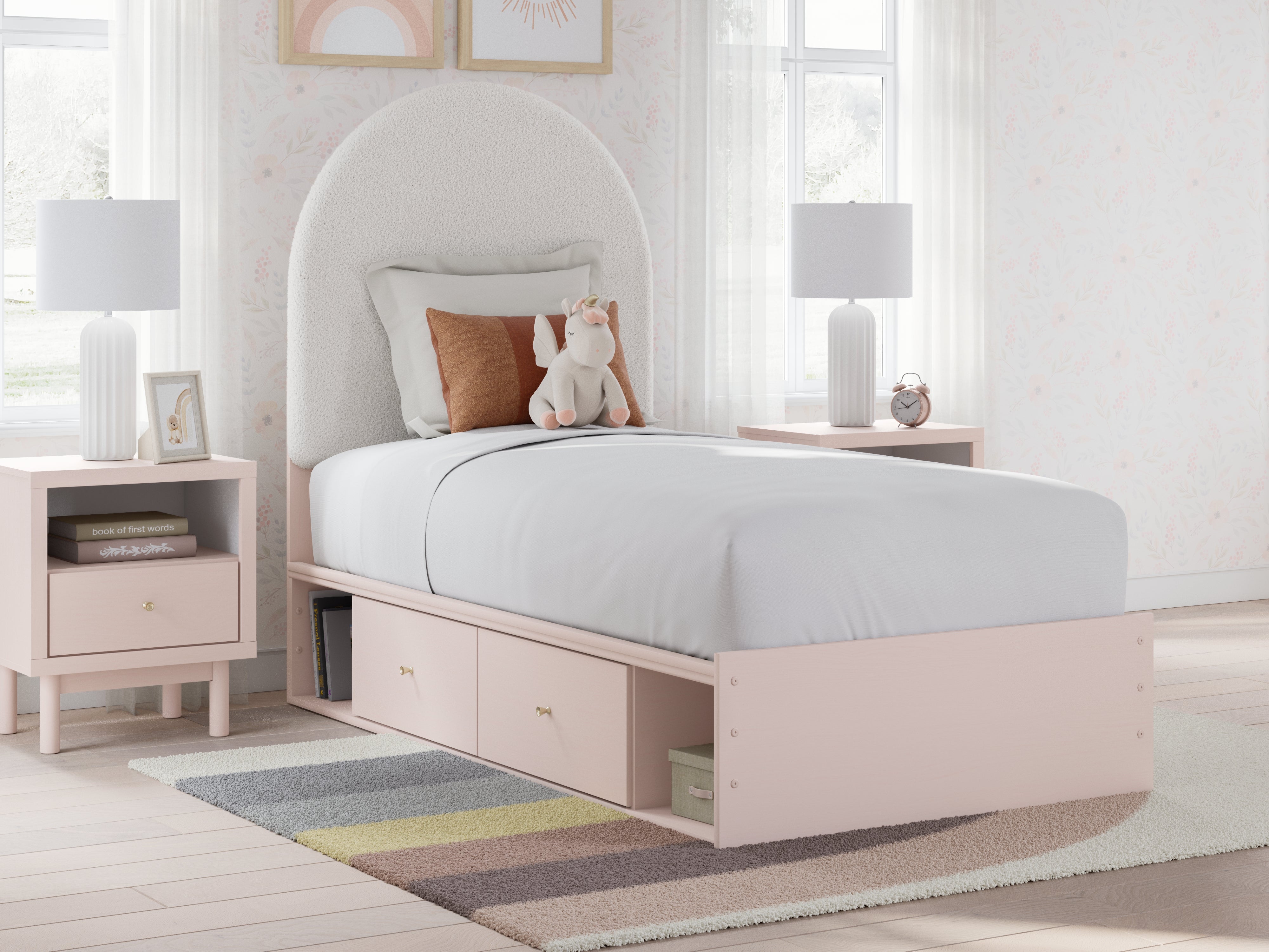 Homestyle Furniture - Ashley Furniture - Wistenpine Twin Upholstered Panel Bed with Storage - Twin Upholstered Panel Bed with Storage - B1323B12