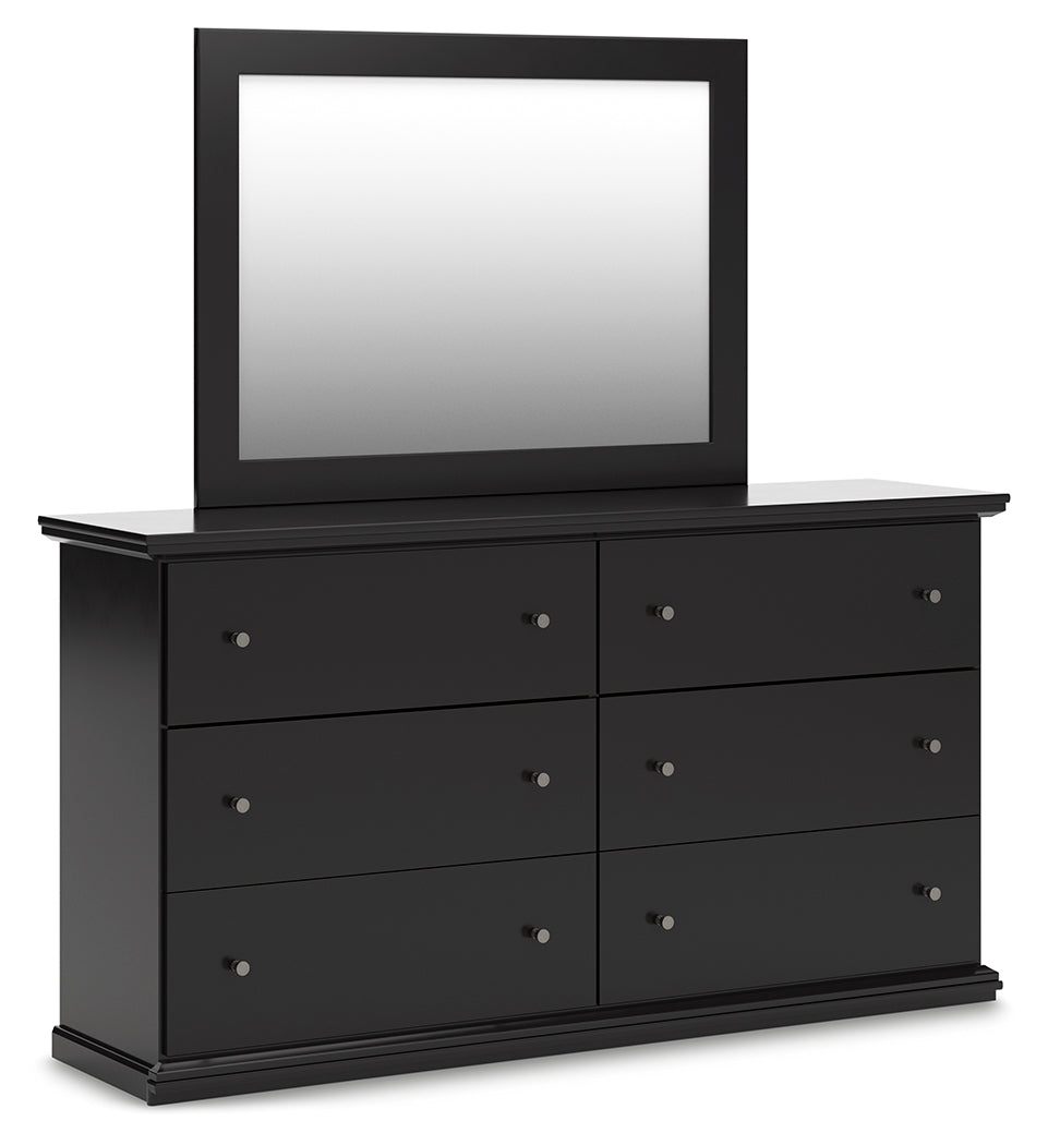 black and mirrored dresser Ashley Maribel Dresser and Mirror in Black