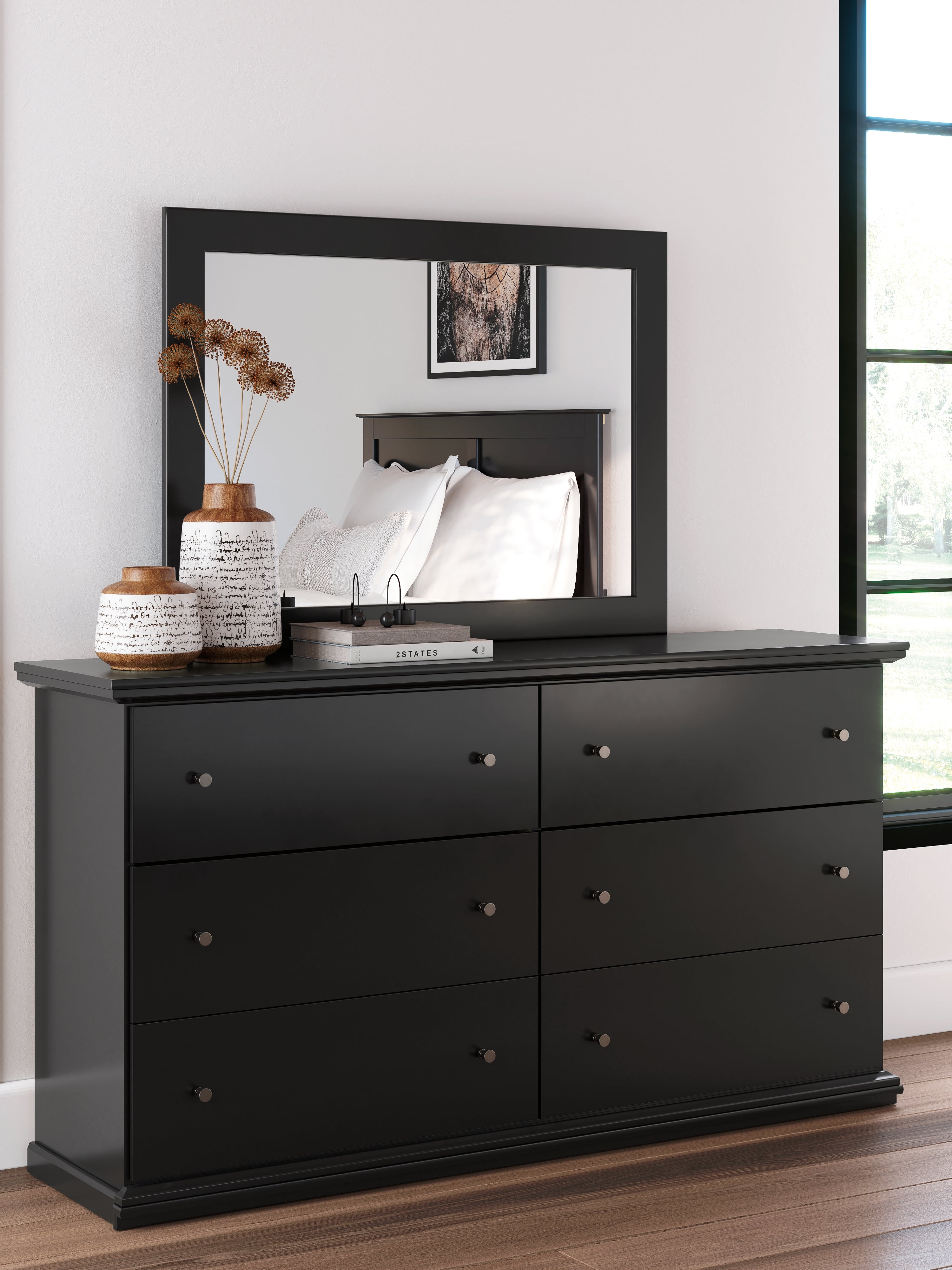 Maribel 5 Piece Panel Bedroom in Black, Size: Full by Ashley