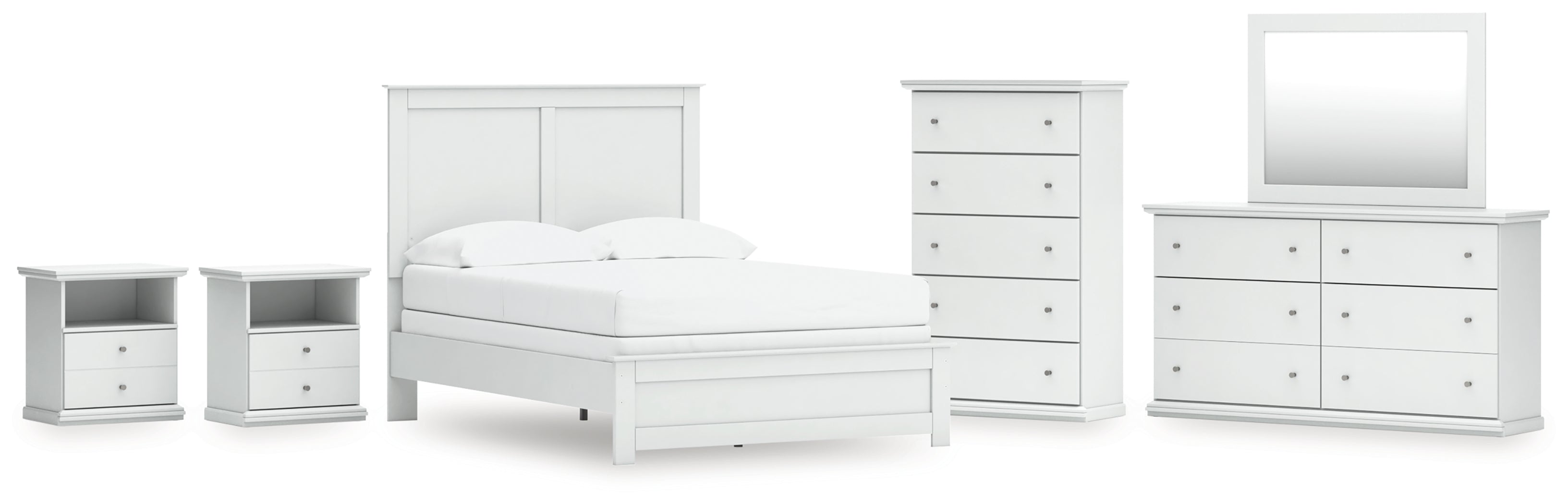 Homestyle Furniture - Ashley Furniture - Bostwick Shoals Full Panel Bed, Dresser, Mirror, Chest, and 2 Nightstands - Full Panel Bed, Dresser, Mirror, Chest, and 2 Nightstands - B139B62