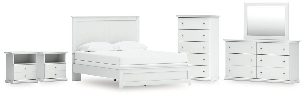 Homestyle Furniture - Ashley Furniture - Bostwick Shoals Queen Panel Bed with Mirrored Dresser, Chest and 2 Nightstands - Queen Panel Bed with Mirrored Dresser, Chest and 2 Nightstands - B139B49