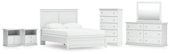 Homestyle Furniture - Ashley Furniture - Bostwick Shoals Queen Panel Bed with Mirrored Dresser, Chest and 2 Nightstands - Queen Panel Bed with Mirrored Dresser, Chest and 2 Nightstands - B139B49