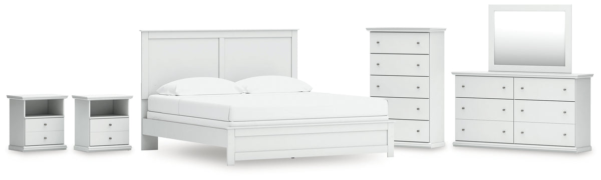 Homestyle Furniture - Ashley Furniture - Bostwick Shoals King Panel Bed, Dresser, Mirror, Chest and 2 Nightstands - King Panel Bed, Dresser, Mirror, Chest and 2 Nightstands - B139B53