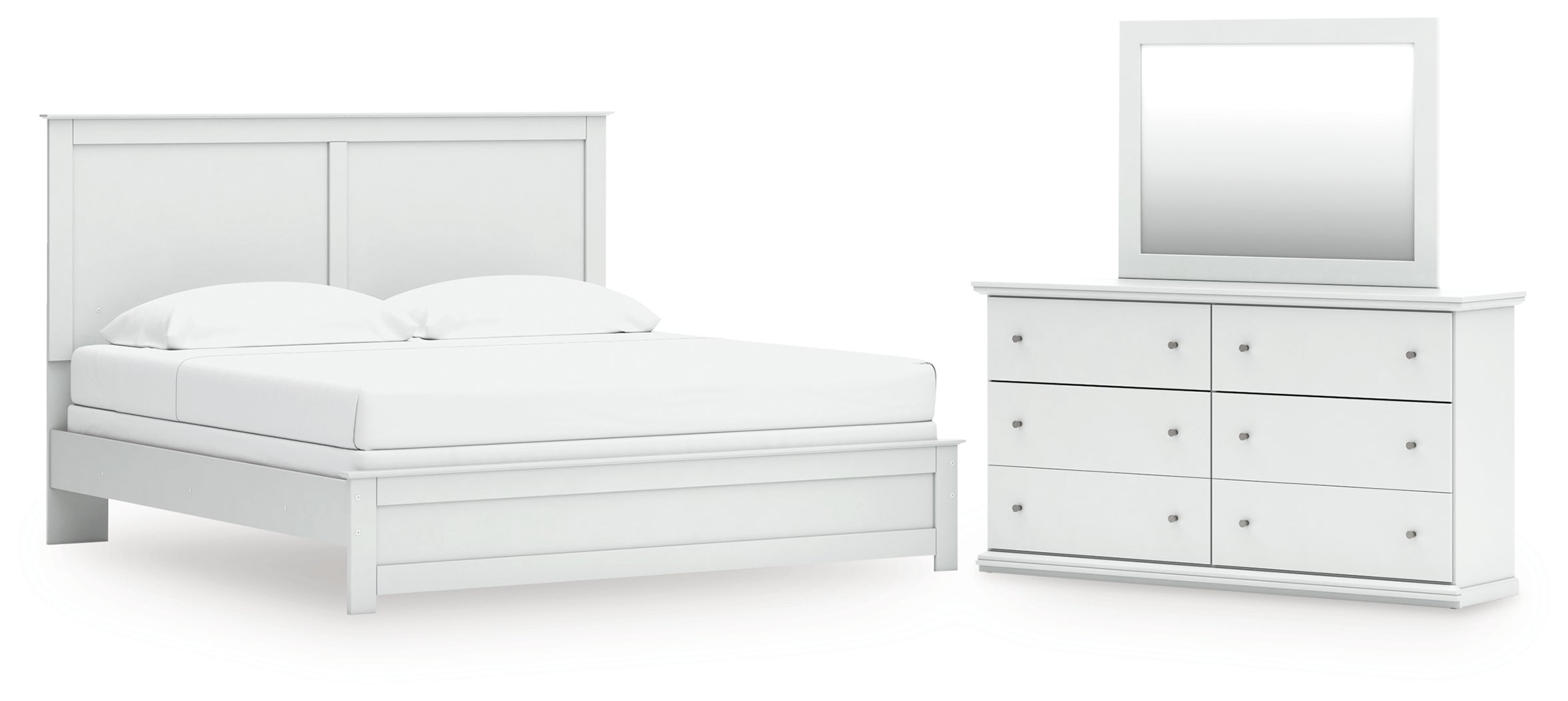 Homestyle Furniture - Ashley Furniture - Bostwick Shoals King Panel Bed, Dresser and Mirror - King Panel Bed, Dresser and Mirror - B139B67
