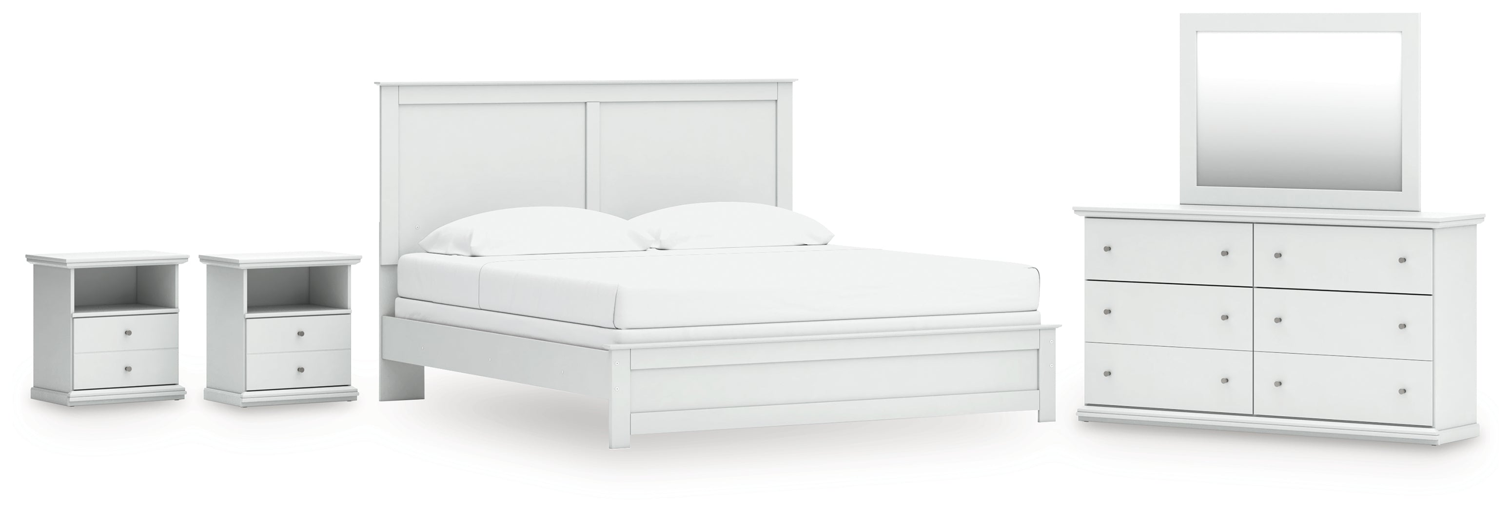 Homestyle Furniture - Ashley Furniture - Bostwick Shoals King Panel Bed, Dresser, Mirror and 2 Nightstands - King Panel Bed, Dresser, Mirror and 2 Nightstands - B139B52