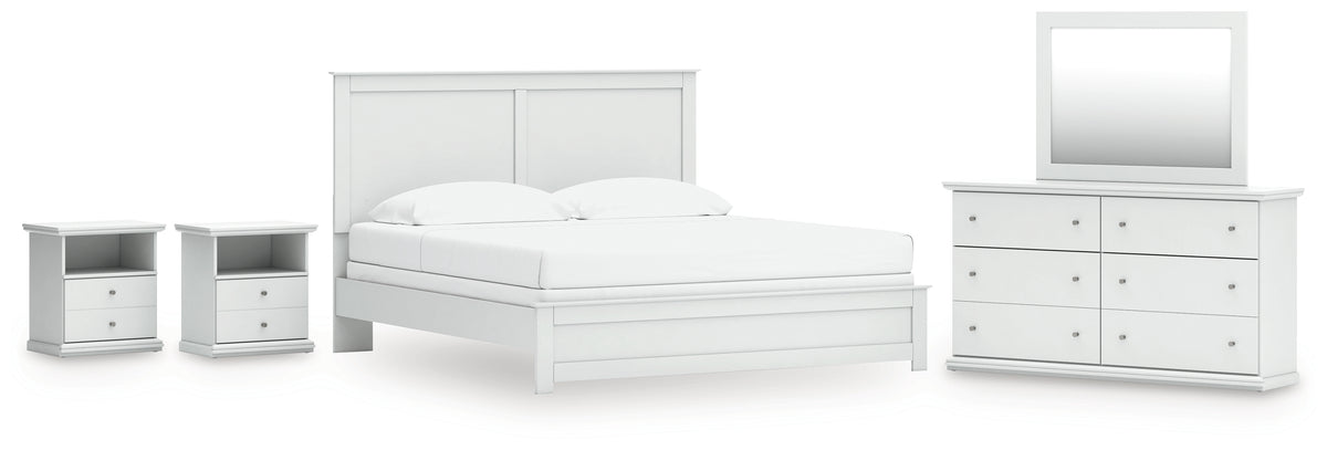 Homestyle Furniture - Ashley Furniture - Bostwick Shoals King Panel Bed, Dresser, Mirror and 2 Nightstands - King Panel Bed, Dresser, Mirror and 2 Nightstands - B139B52