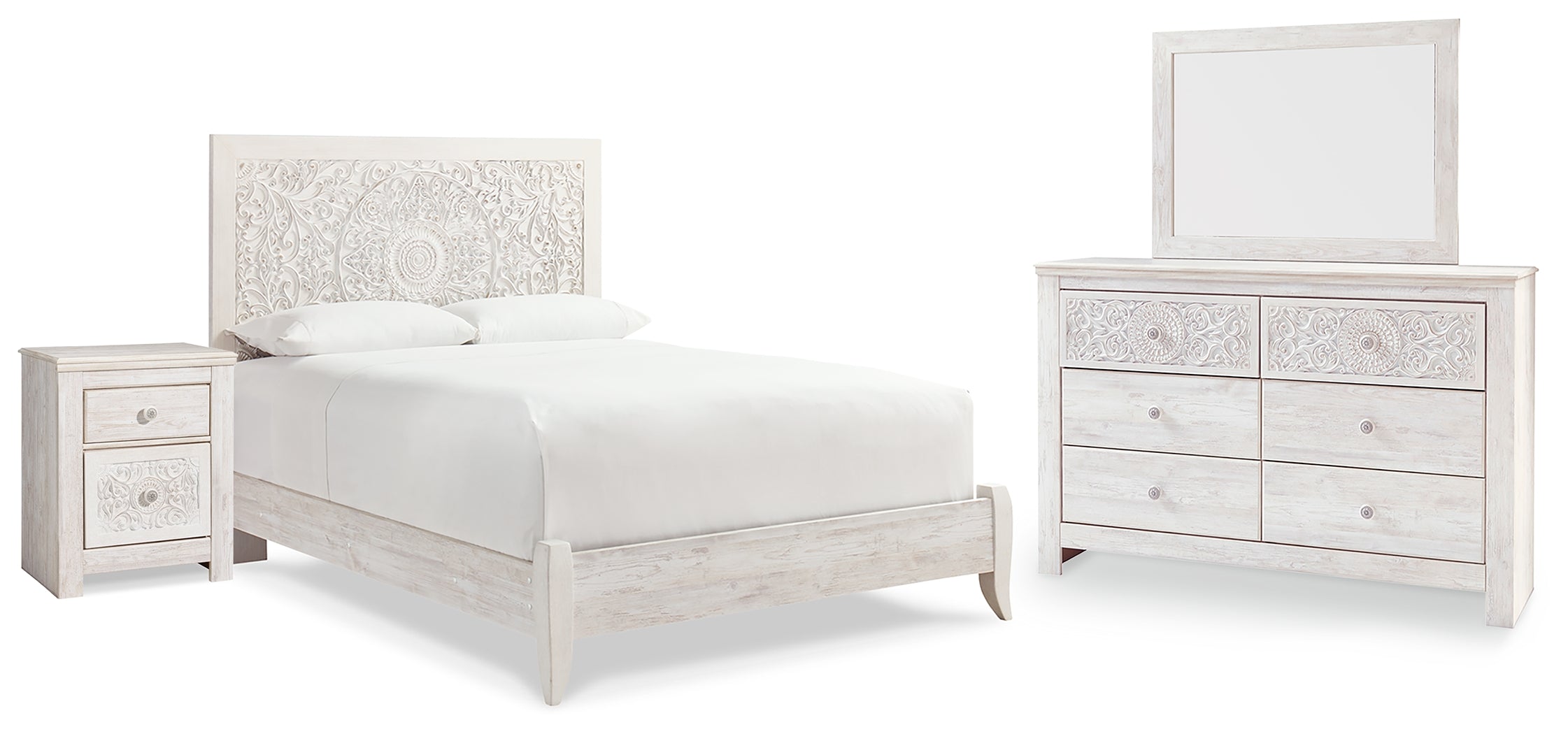 Homestyle Furniture - Ashley Furniture - Paxberry Queen Panel Bed, Dresser, Mirror and Nightstand - Queen Panel Bed, Dresser, Mirror and Nightstand - B181B16