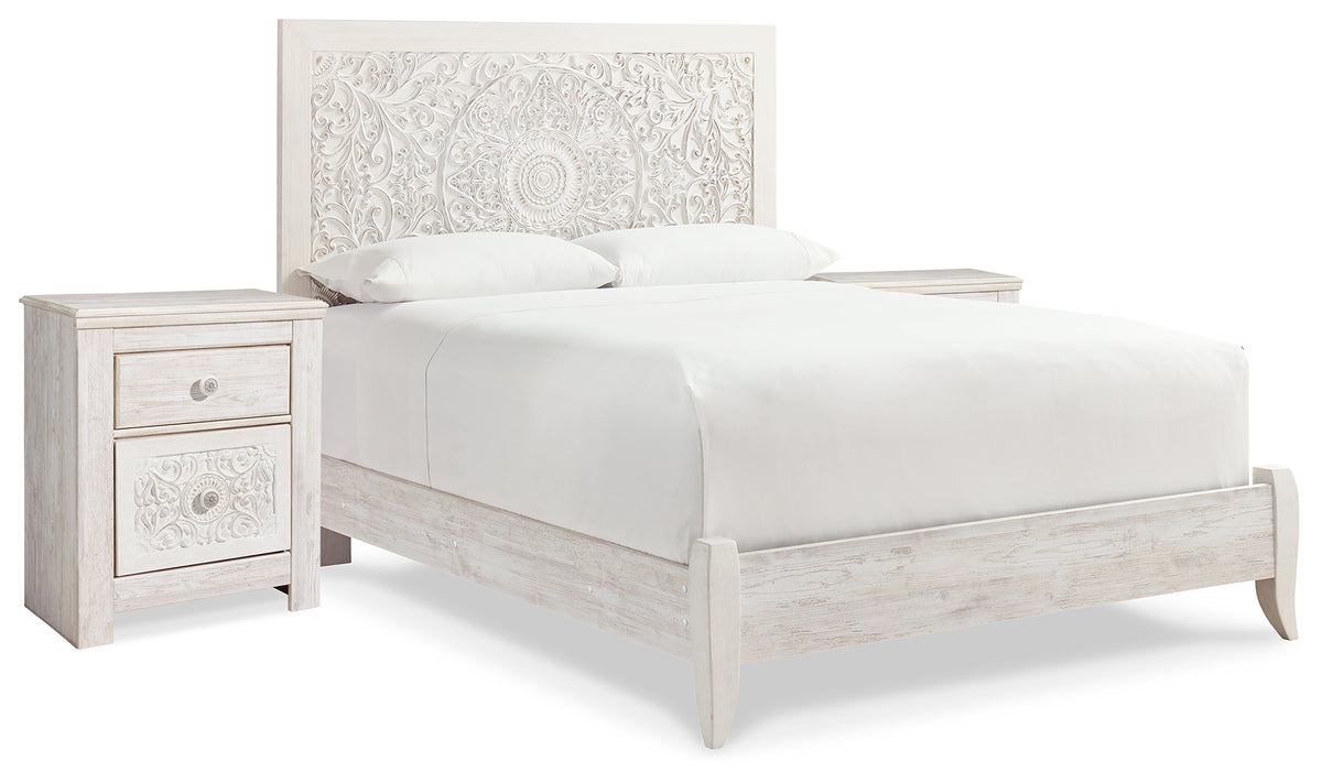 Homestyle Furniture - Ashley Furniture - Paxberry Queen Panel Bed and 2 Nightstands - Queen Panel Bed and 2 Nightstands - B181B30