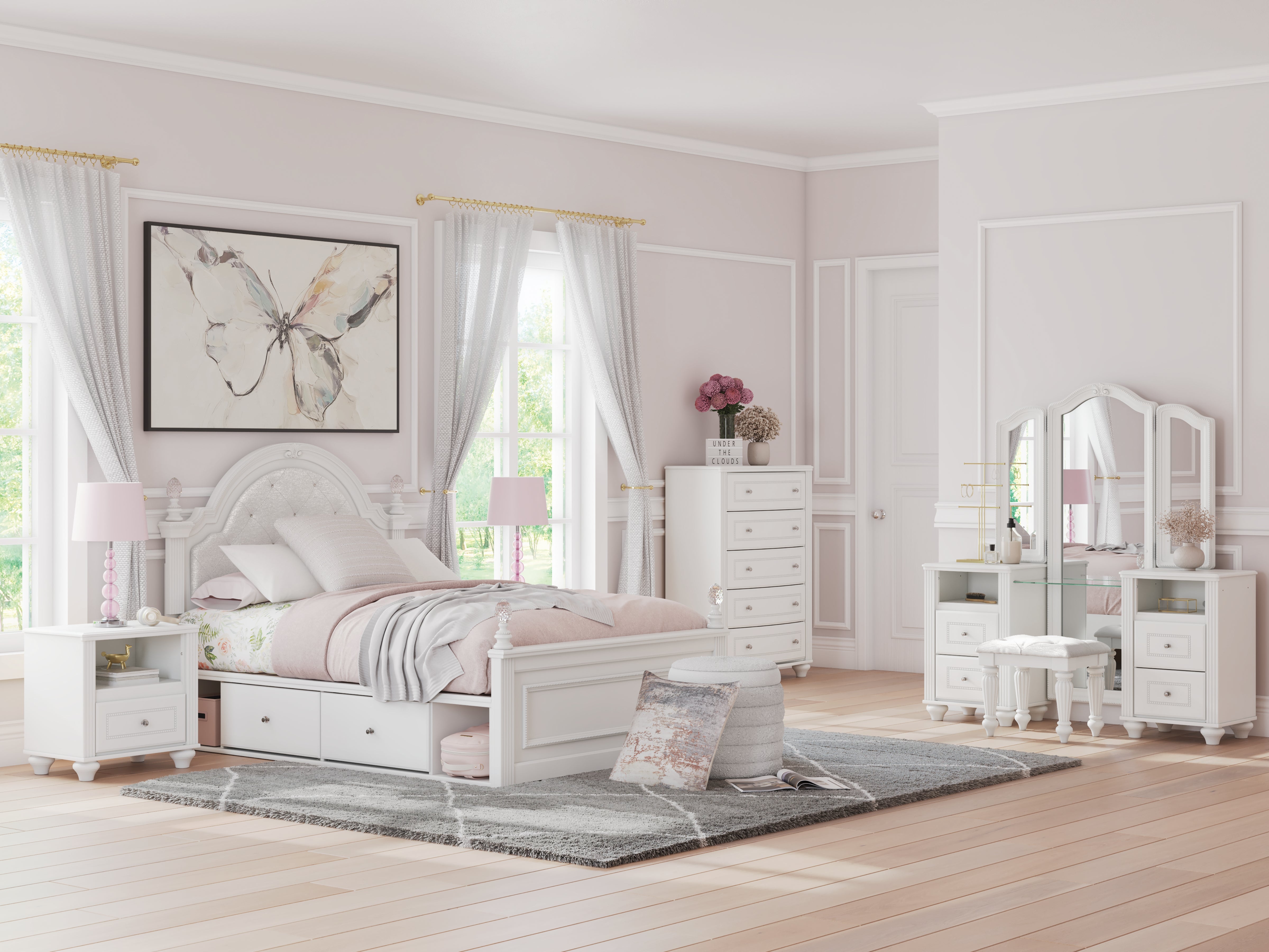 Homestyle Furniture - Ashley Furniture - Kozlani Twin Upholstered Panel Storage Bed - Twin Upholstered Panel Storage Bed - PCB1819B9