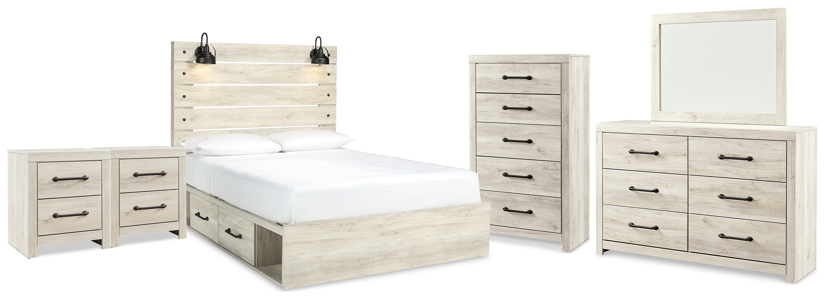 Homestyle Furniture - Ashley Furniture - Cambeck Queen Panel Bed with Storage, Dresser, Mirror, Chest and 2 Nightstands - Queen Panel Bed with Storage, Dresser, Mirror, Chest and 2 Nightstands - B192B122