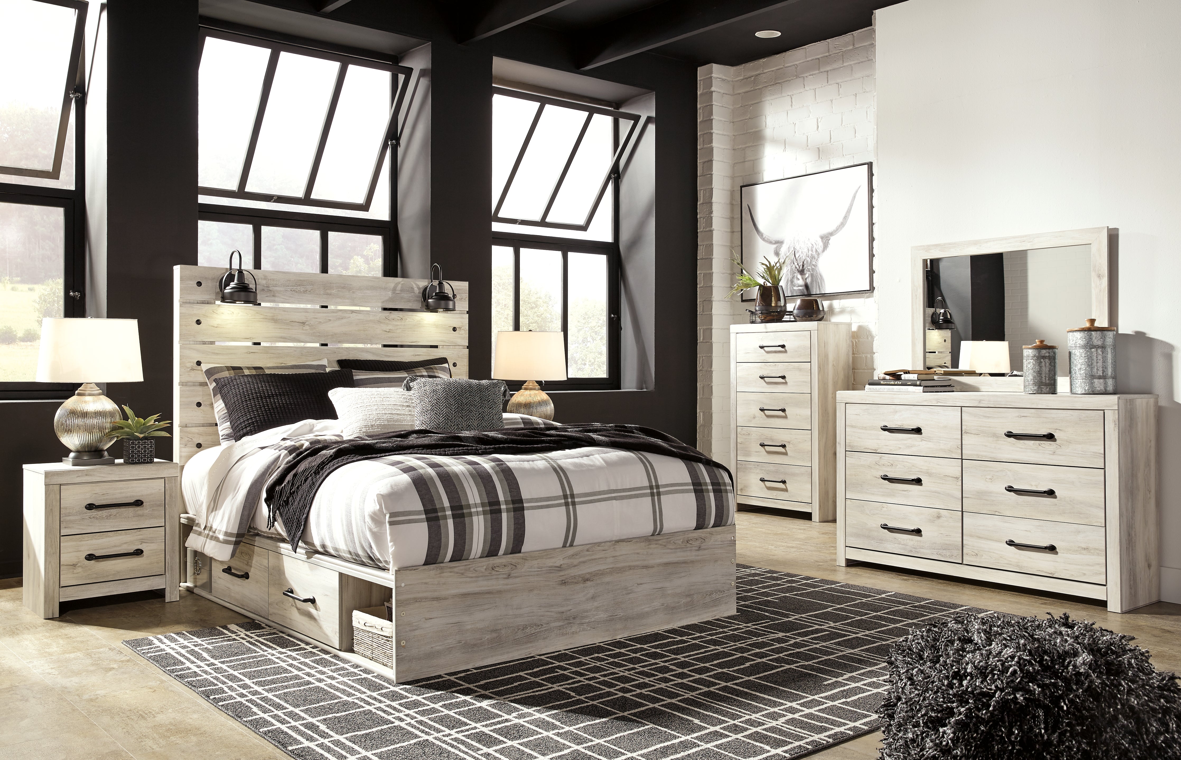 Homestyle Furniture - Ashley Furniture - Cambeck Queen Panel Storage Bed, Dresser, Mirror, Chest and 2 Nightstands - Queen Panel Storage Bed, Dresser, Mirror, Chest and 2 Nightstands - B192B100