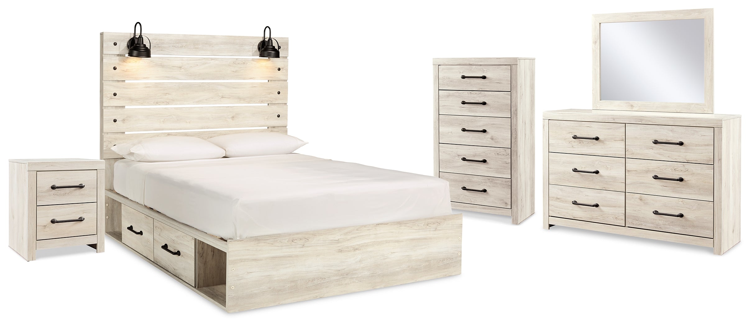 Homestyle Furniture - Ashley Furniture - Cambeck Queen Panel Bed with Storage, Dresser, Mirror, Chest and Nightstand - Queen Panel Bed with Storage, Dresser, Mirror, Chest and Nightstand - B192B60
