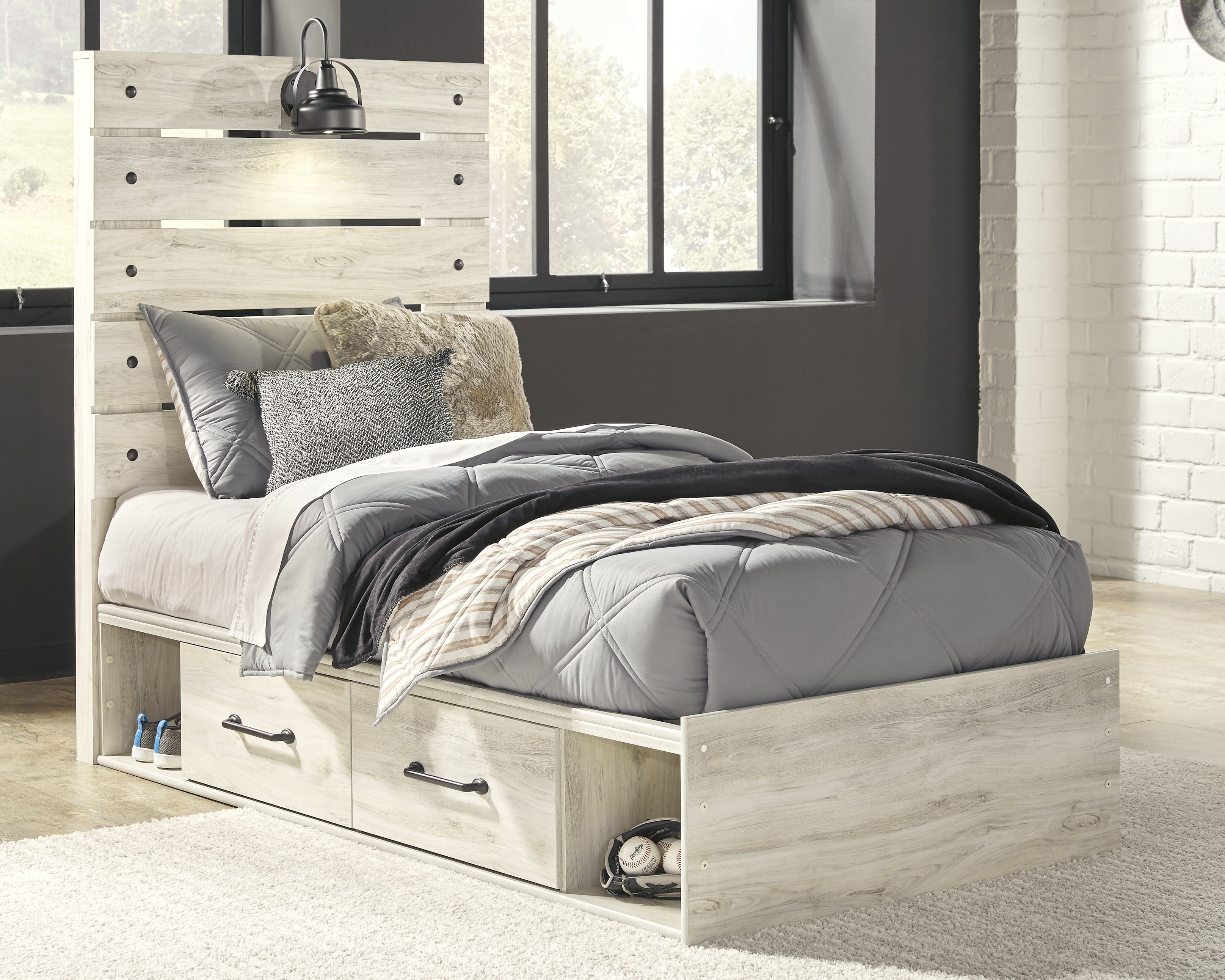 Homestyle Furniture - Ashley Furniture - Cambeck Twin Panel Bed with 4 Storage Drawers - Twin Panel Bed with 4 Storage Drawers - B192B21