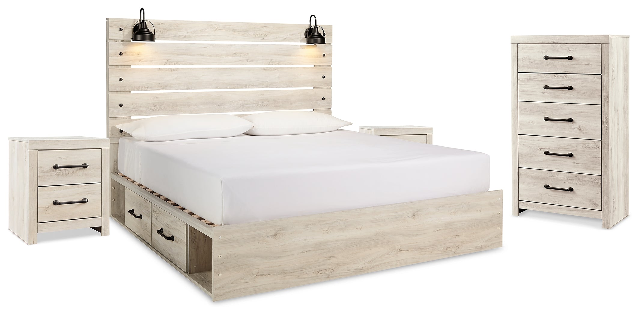 Homestyle Furniture - Ashley Furniture - Cambeck King Panel Bed with Storage, Chest and 2 Nightstands - King Panel Bed with Storage, Chest and 2 Nightstands - B192B80