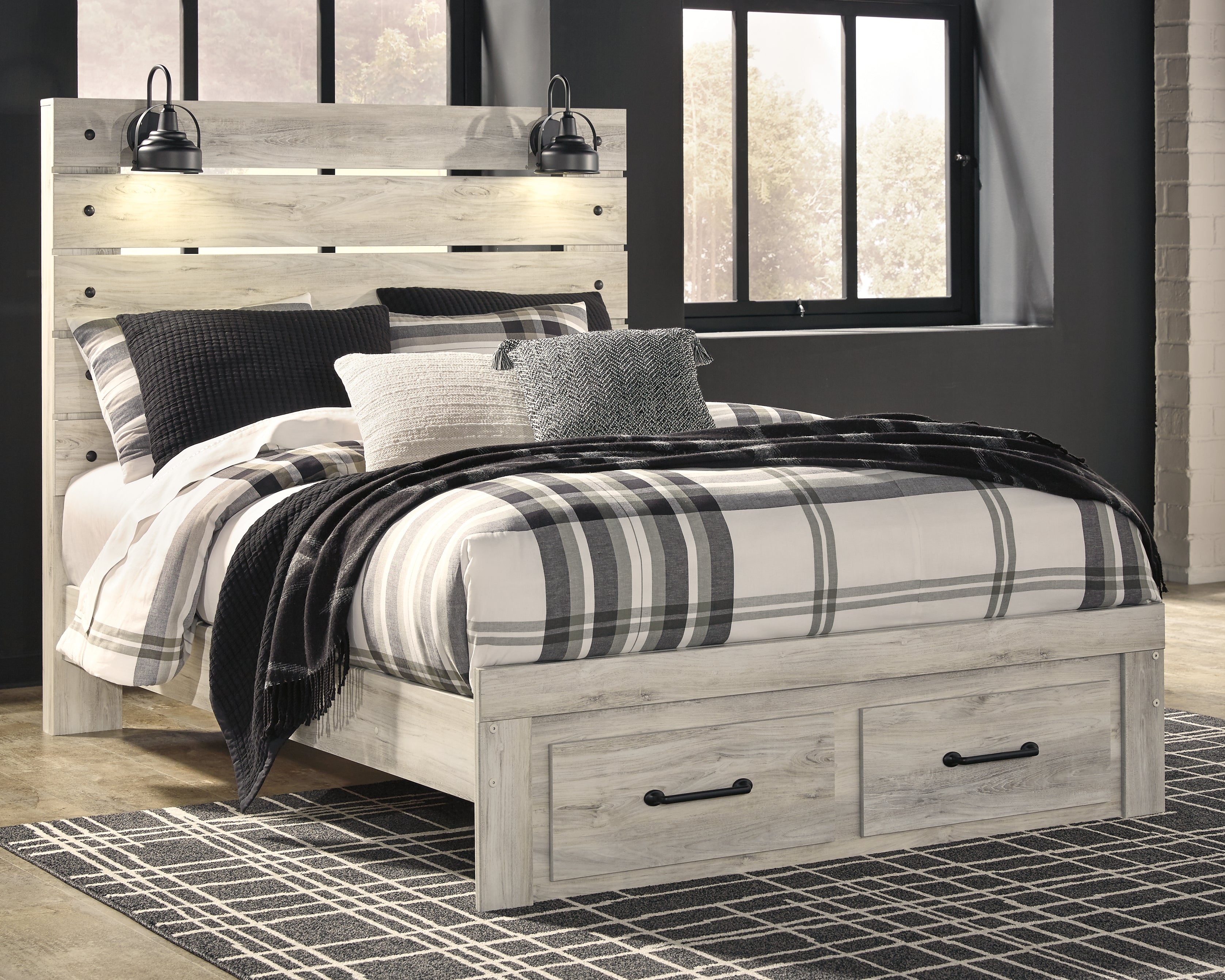 Homestyle Furniture - Ashley Furniture - Cambeck Queen Panel Bed with 2 Storage Drawers - Queen Panel Bed with 2 Storage Drawers - B192B8
