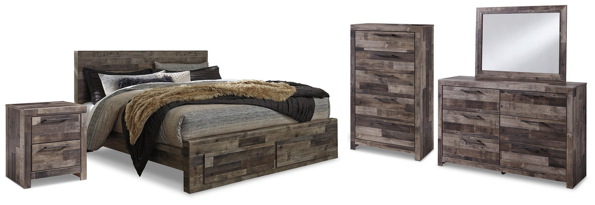 Homestyle Furniture - Ashley Furniture - Derekson King Panel Storage Bed, Dresser, Mirror, Chest and Nightstand - King Panel Storage Bed, Dresser, Mirror, Chest and Nightstand - B200B74