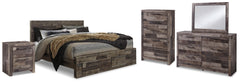 Homestyle Furniture - Ashley Furniture - Derekson King Panel Storage Bed, Dresser, Mirror, Chest and Nightstand - King Panel Storage Bed, Dresser, Mirror, Chest and Nightstand - B200B74