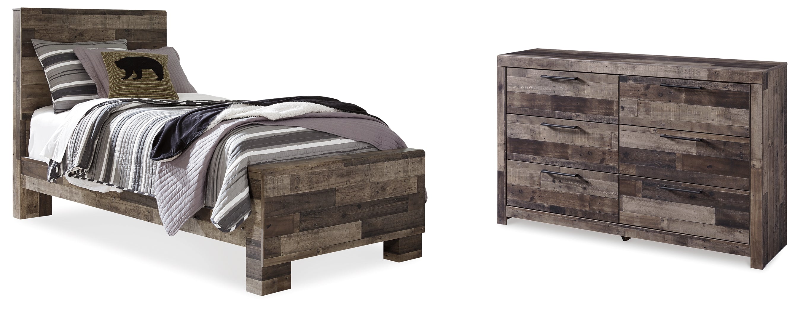 Homestyle Furniture - Ashley Furniture - Derekson Twin Panel Bed and Dresser - Twin Panel Bed and Dresser - B200B65