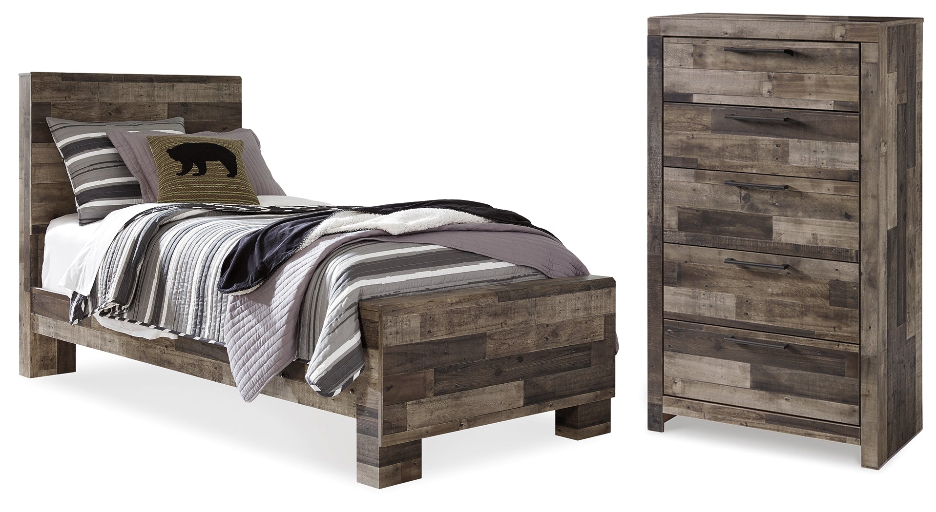 Homestyle Furniture - Ashley Furniture - Derekson Twin Panel Bed and Chest - Twin Panel Bed and Chest - B200B66