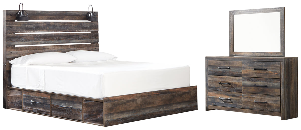 Homestyle Furniture - Ashley Furniture - Drystan King Storage Bed, Dresser and Mirror - King Storage Bed, Dresser and Mirror - B211B83