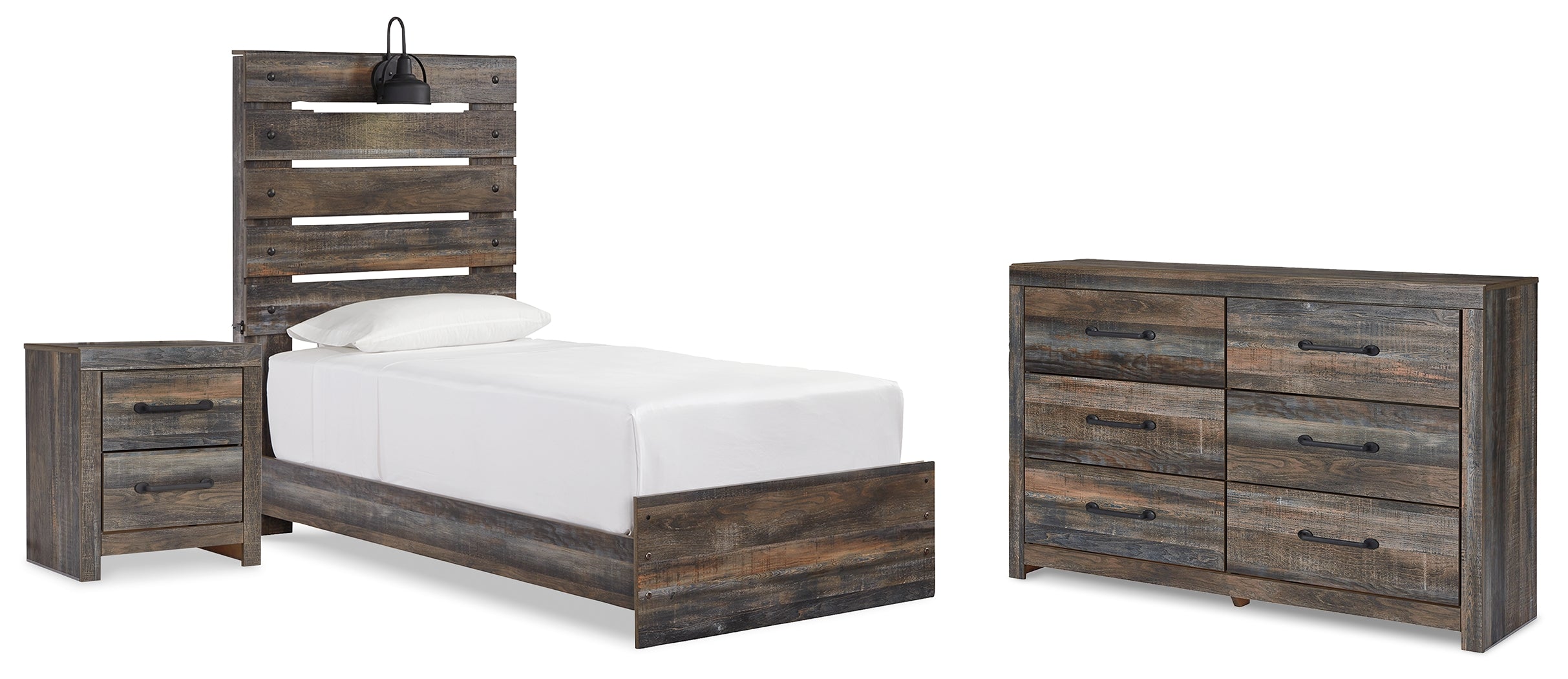 Homestyle Furniture - Ashley Furniture - Drystan Twin Panel Bed, Dresser and Nightstand - Twin Panel Bed, Dresser and Nightstand - B211B86