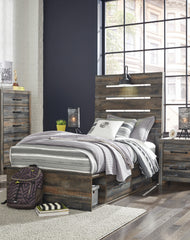 Homestyle Furniture - Ashley Furniture - Drystan Twin Panel Bed with 2 Storage Drawers - Twin Panel Bed with 2 Storage Drawers - B211B8