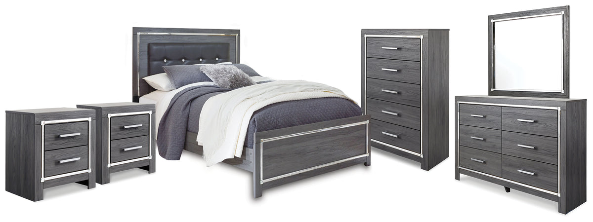 Homestyle Furniture - Ashley Furniture - Lodanna Queen Panel Bed, Dresser, Mirror, Chest and 2 Nightstands - Queen Panel Bed, Dresser, Mirror, Chest and 2 Nightstands - B214B49