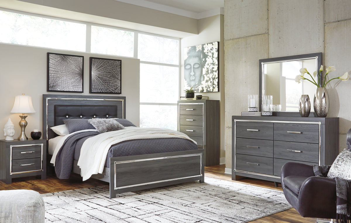Homestyle Furniture - Ashley Furniture - Lodanna Queen Upholstered Panel Bed, Dresser, Mirror and 2 Nightstands - Queen Upholstered Panel Bed, Dresser, Mirror and 2 Nightstands - B214B36