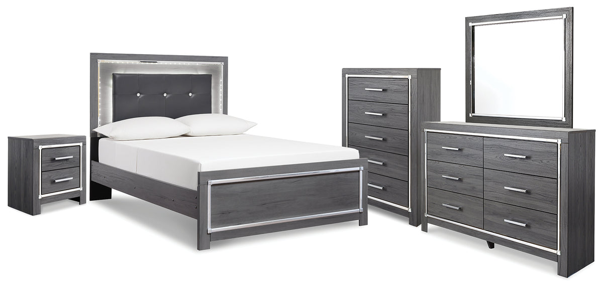 Homestyle Furniture - Ashley Furniture - Lodanna Full Panel Bed, Dresser, Mirror, Chest and Nightstand - Full Panel Bed, Dresser, Mirror, Chest and Nightstand - B214B51