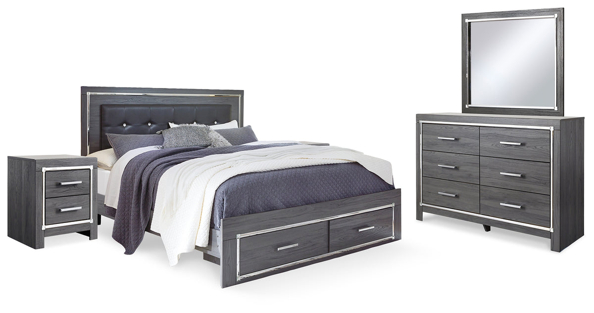 Homestyle Furniture - Ashley Furniture - Lodanna King Storage Bed, Dresser, Mirror and 2 Nightstands - King Storage Bed, Dresser, Mirror and 2 Nightstands - B214B35