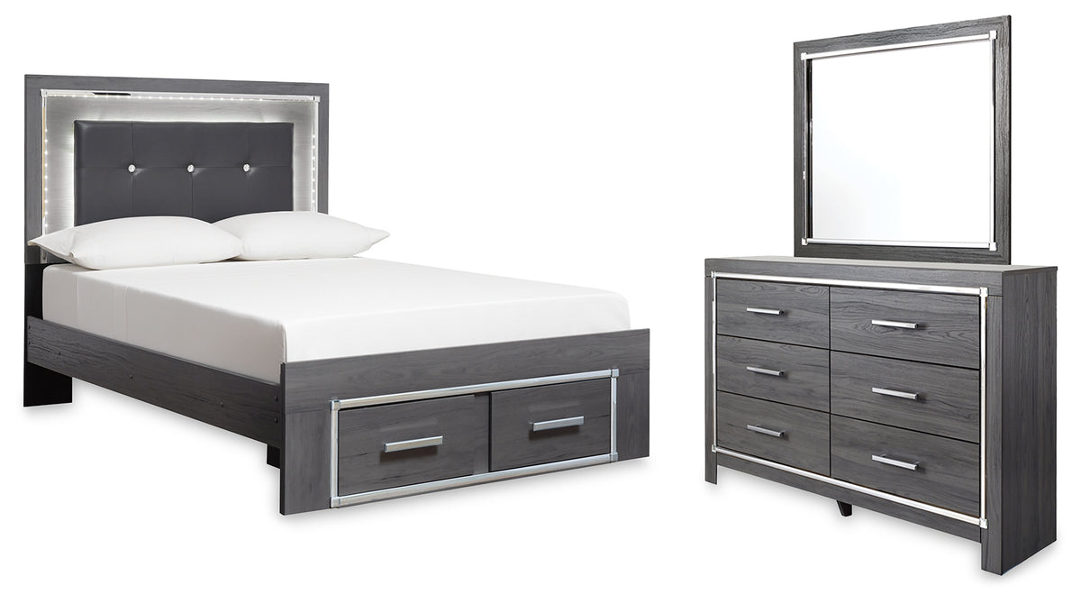 Homestyle Furniture - Ashley Furniture - Lodanna Full Storage Bed, Dresser and Mirror - Full Storage Bed, Dresser and Mirror - B214B9