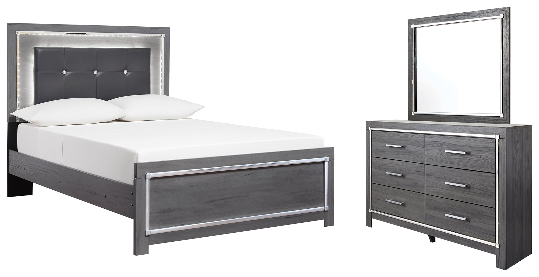 Homestyle Furniture - Ashley Furniture - Lodanna Full Panel Bed, Dresser and Mirror - Full Panel Bed, Dresser and Mirror - B214B8