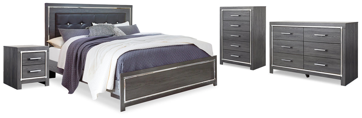 Homestyle Furniture - Ashley Furniture - Lodanna King Upholstered Panel Bed, Dresser, Chest and 2 Nightstands - King Upholstered Panel Bed, Dresser, Chest and 2 Nightstands - B214B43