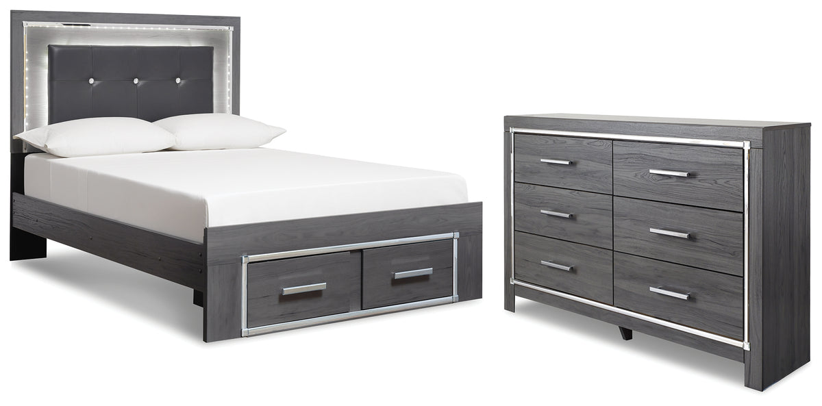 Homestyle Furniture - Ashley Furniture - Lodanna Full Panel Storage Bed and Dresser - Full Panel Storage Bed and Dresser - B214B48