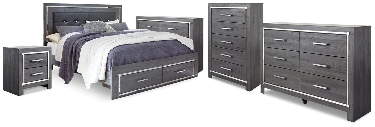 Homestyle Furniture - Ashley Furniture - Lodanna King Storage Bed, 2 Dressers, Cheat and Nightstand - King Storage Bed, 2 Dressers, Cheat and Nightstand - B214B50