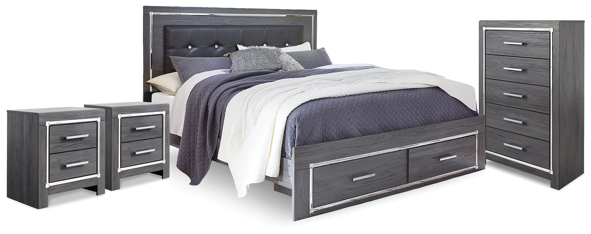 Homestyle Furniture - Ashley Furniture - Lodanna King Storage Bed, Chest and 2 Nightstands - King Storage Bed, Chest and 2 Nightstands - B214B47