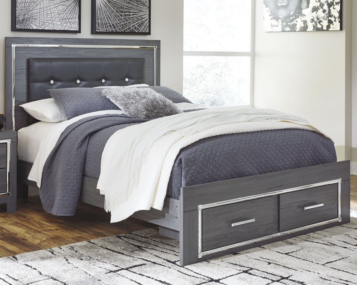 Homestyle Furniture - Ashley Furniture - Lodanna Queen Panel Bed with 2 Storage Drawers - Queen Panel Bed with 2 Storage Drawers - B214B3