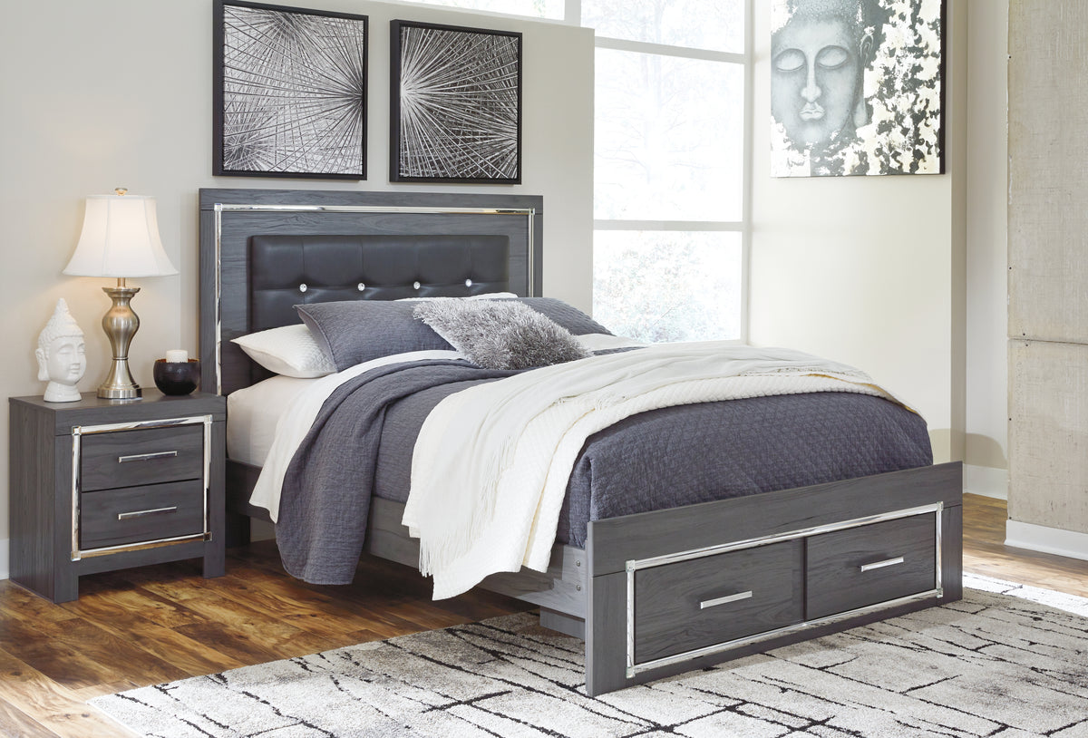 Homestyle Furniture - Ashley Furniture - Lodanna Queen Storage Bed and Nightstand - Queen Storage Bed and Nightstand - B214B44