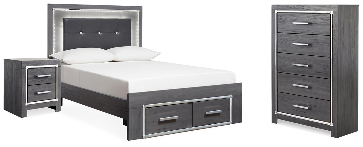 Homestyle Furniture - Ashley Furniture - Lodanna Full Storage Bed, Chest and Nightstand - Full Storage Bed, Chest and Nightstand - B214B46