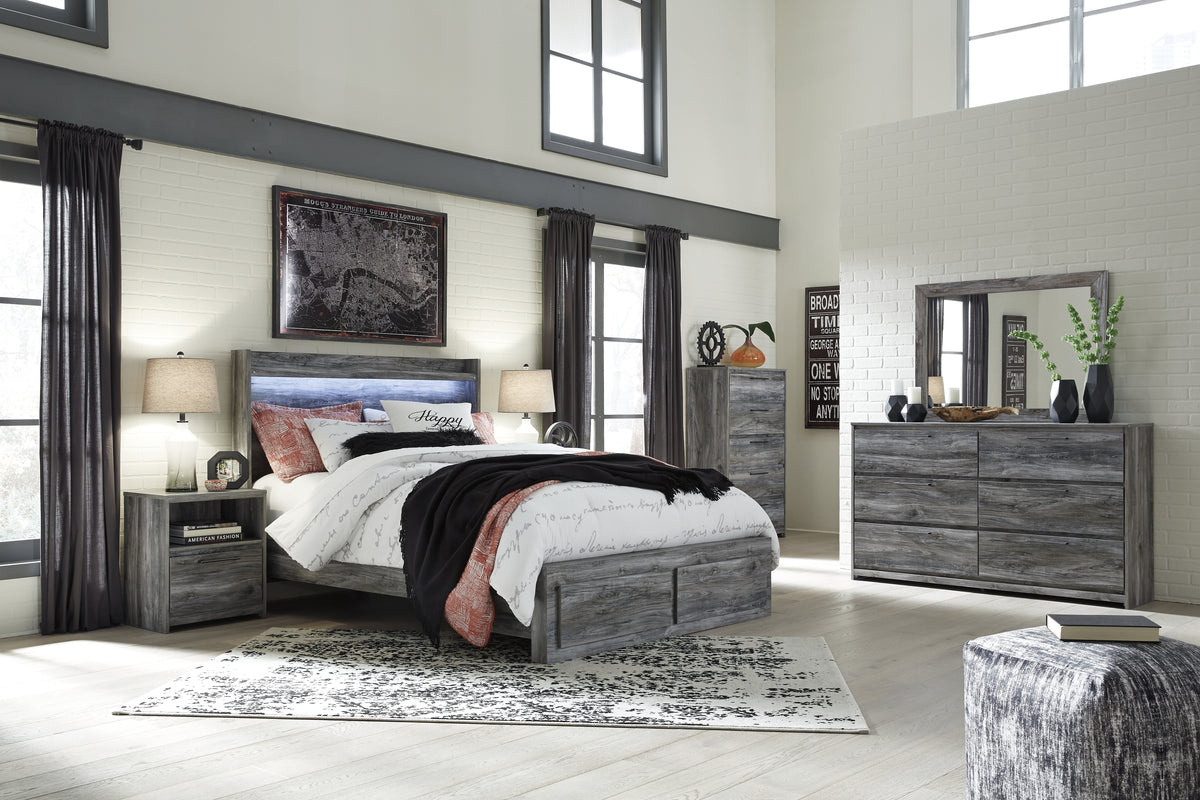 Homestyle Furniture - Ashley Furniture - Baystorm Queen Panel Storage Bed, Dresser, Mirror, Chest and 2 Nightstands - Queen Panel Storage Bed, Dresser, Mirror, Chest and 2 Nightstands - B221B57