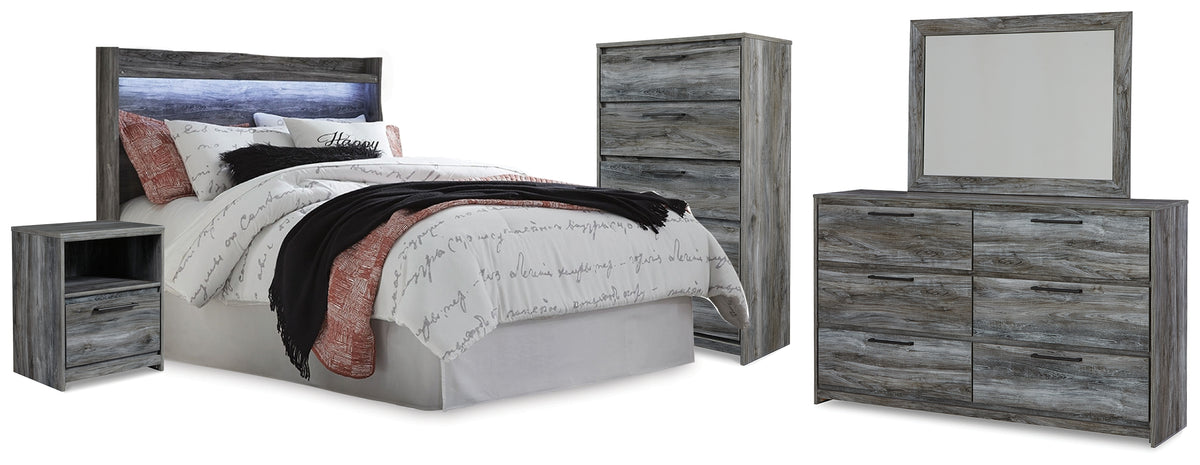 Homestyle Furniture - Ashley Furniture - Baystorm Queen Panel Headboard, Dresser, Mirror, Chest and Nightstand - Queen Panel Headboard, Dresser, Mirror, Chest and Nightstand - B221B78