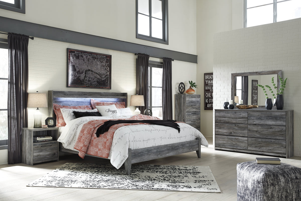 Homestyle Furniture - Ashley Furniture - Baystorm King Panel Bed, Dresser, Mirror, Chest and 2 Nightstands - King Panel Bed, Dresser, Mirror, Chest and 2 Nightstands - B221B53