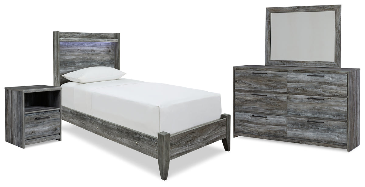 Homestyle Furniture - Ashley Furniture - Baystorm Twin Panel Bed, Dresser, Mirror and Nightstand - Twin Panel Bed, Dresser, Mirror and Nightstand - B221B61