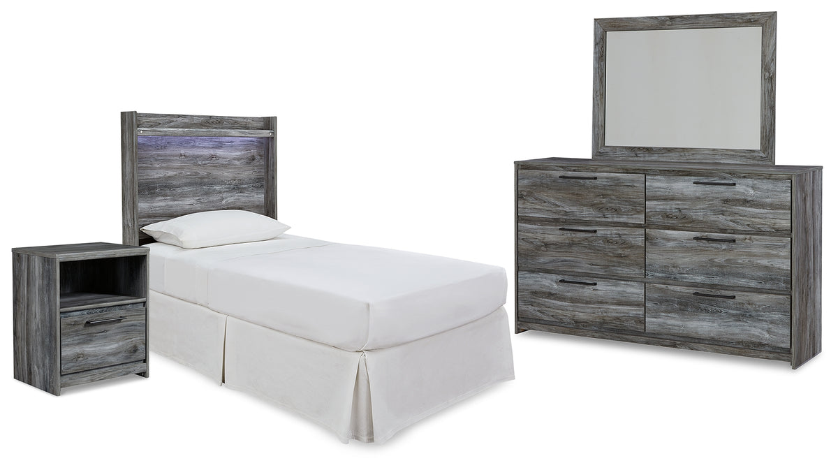 Homestyle Furniture - Ashley Furniture - Baystorm Twin Panel Bed Headboard, Dresser, Mirror and Nightstand - Twin Panel Bed Headboard, Dresser, Mirror and Nightstand - B221B40